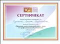 Сертификат  подтверждает, прошла обучение по теме "Правовая компетенция работника - залог его профессиональной успешности" в объёме 16 часов. Новосибирская областная общественная организация Российского профсоюза работников культуры. 2017